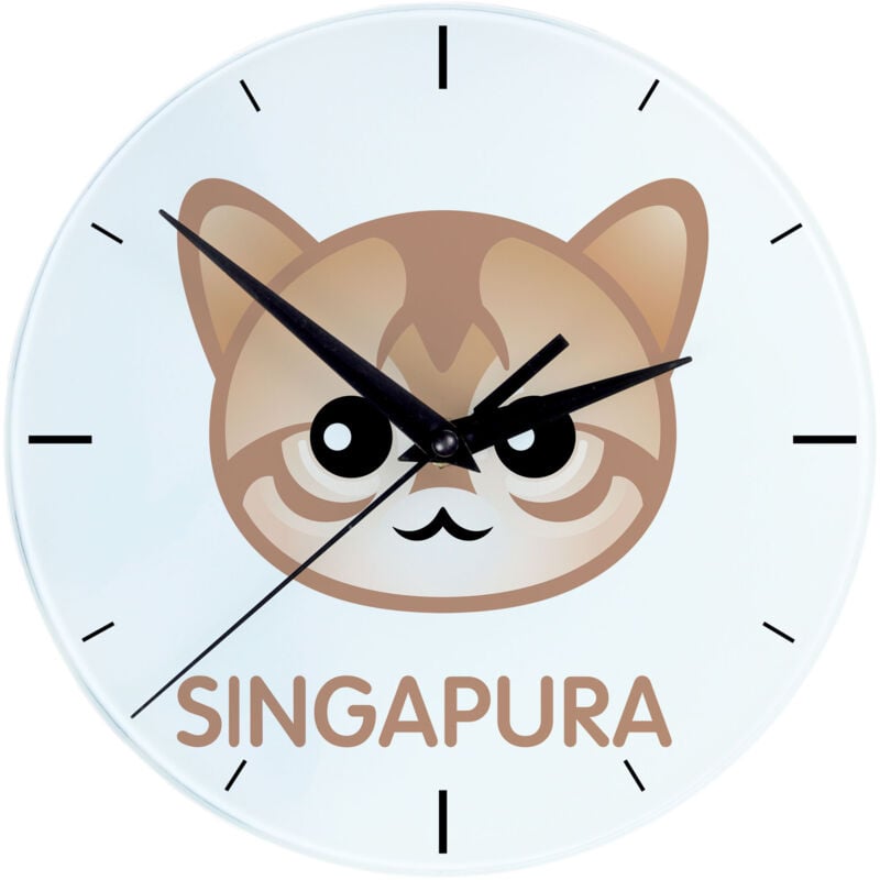 foto del prodotto singapore orologio in mdf con grafica e scritta di art dog