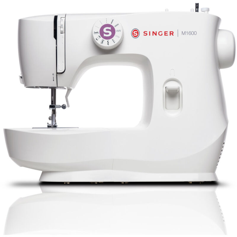 foto del prodotto singer m1605 macchina da cucire elettrica bianca con asola 4 tempi e 6 schemi