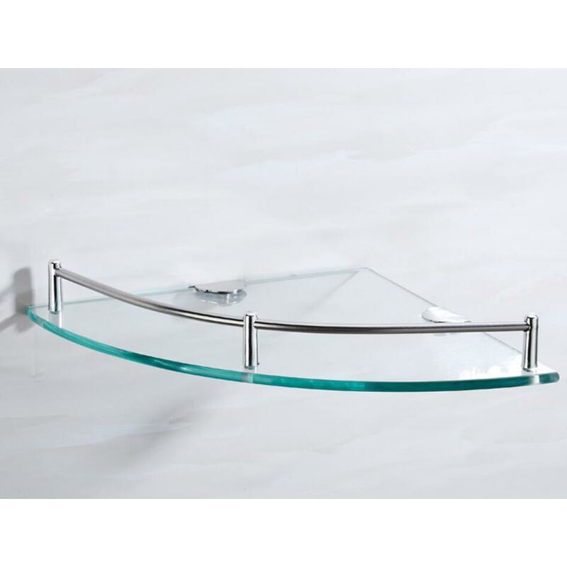 foto del prodotto single layer triangular clear glass shelf 19.5cm hole installation 
