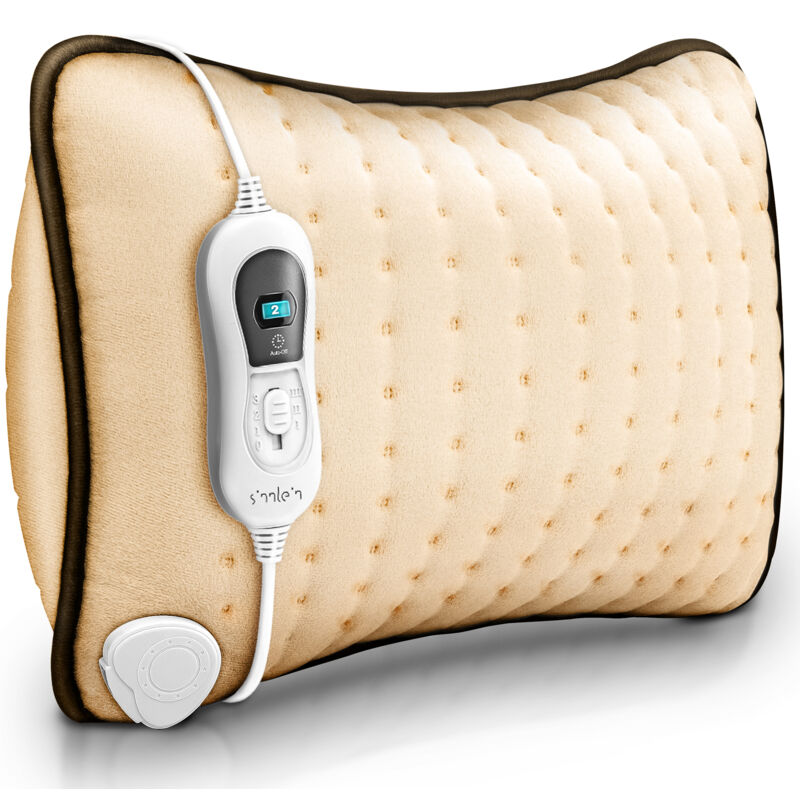 foto del prodotto sinnlein cuscino termico beige con imbottitura da 100 watt cuscino riscaldante per schiena, spalle e collo cuscino riscaldante con 3 livelli di