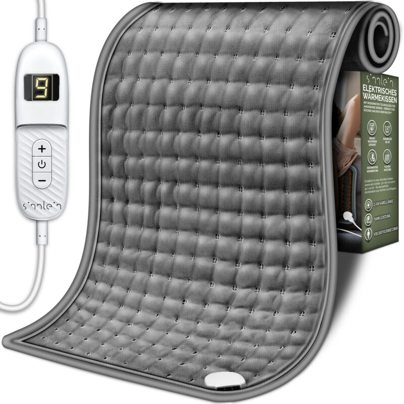 foto del prodotto sinnlein cuscino termico in pile 42 x 32 cm con certificazione t v s d gs termoforo elettrico con spegnimento automatico 6 diverse temperature