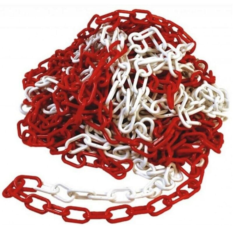 foto del prodotto sipa catena segnaletica in plastica bicolore rosso bianco pvc d 5,5 mm mt10