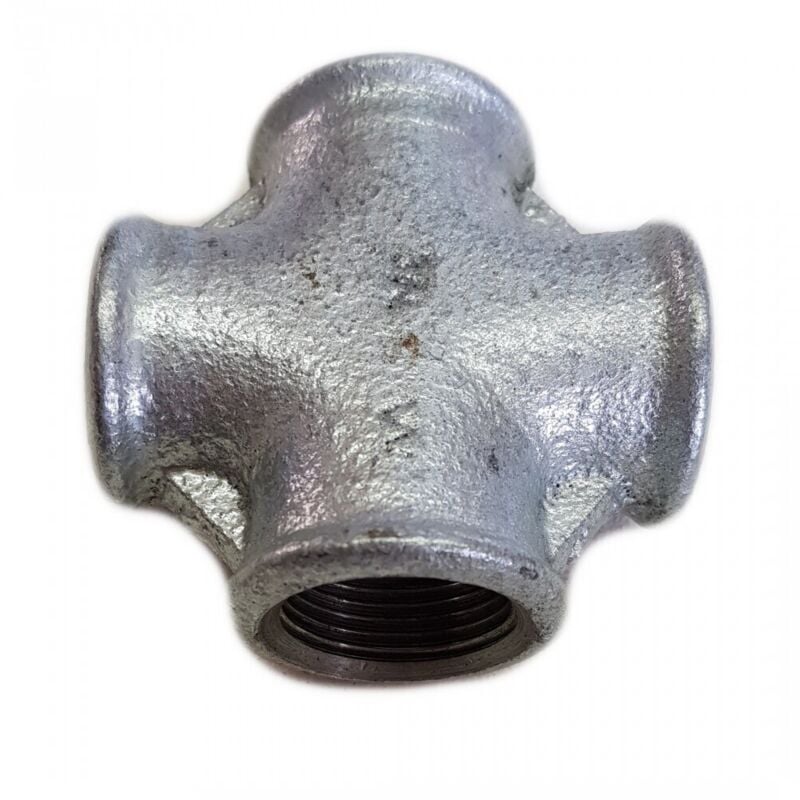 foto del prodotto sipa - croce croci in ghisa malleabile zincata a t 4 vie raccordo impianto 1 2'