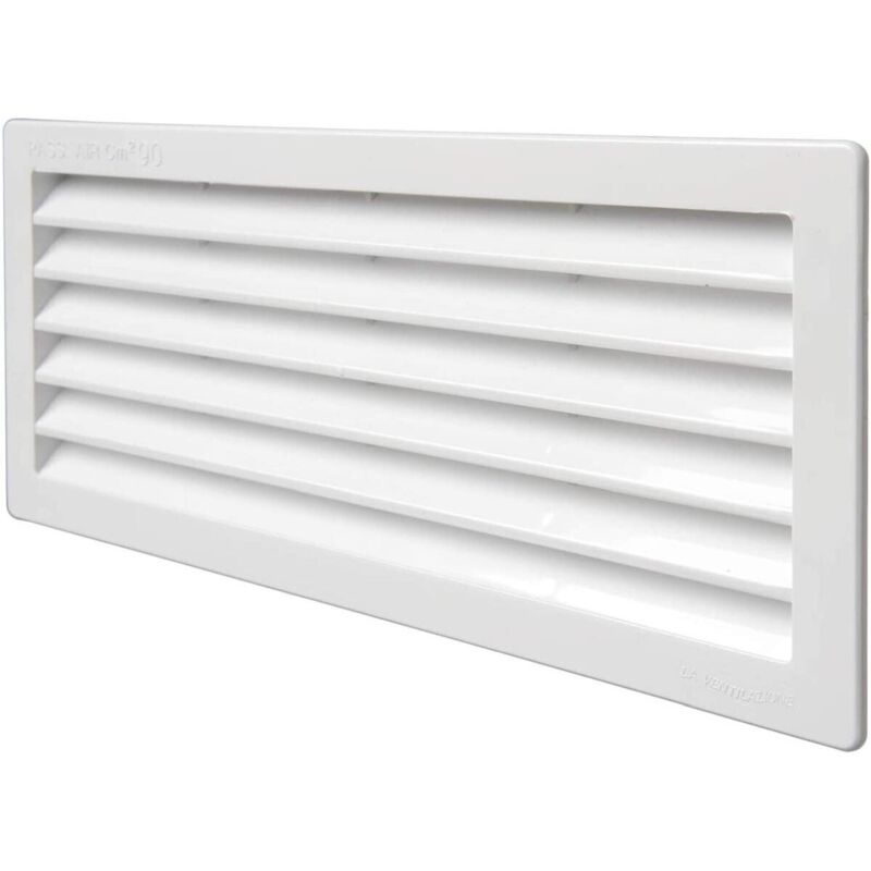 foto del prodotto sipa - griglia presa aerazione pvc bianca rettangola 120x360 mm umidita' ariazione aria