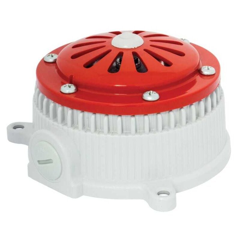 foto del prodotto sirena avvisatore acustico elettromeccanico 48v microsai c, grado di protezione ip65 materiale base abs