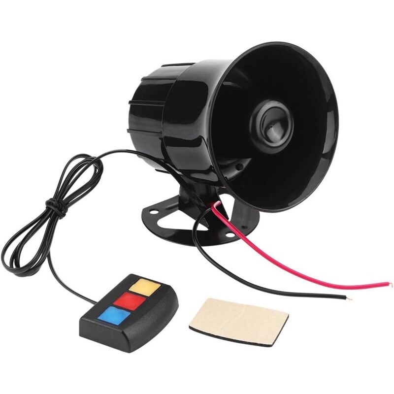 foto del prodotto sirena per moto, sirena elettrica per moto, sirena di allarme universale per auto e moto da 12 v e 30 w, altoparlante a 3 suoni, allarme per auto e