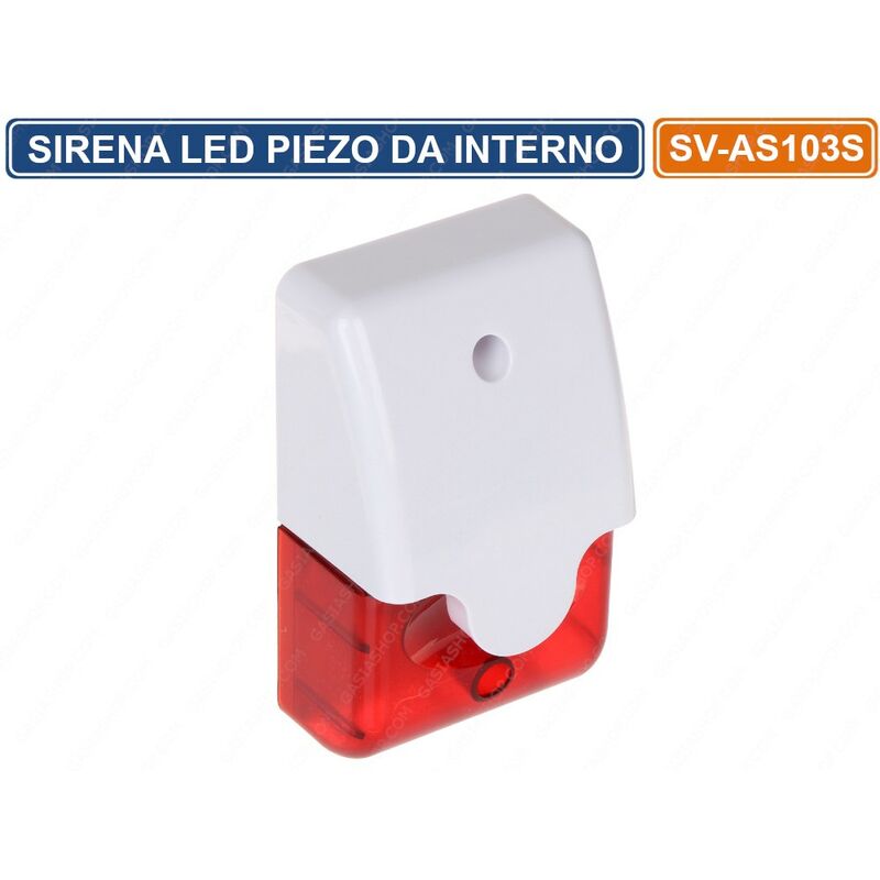 foto del prodotto sirena piezoelettrico da interno led avviso acustico ottico per sistemi allarme