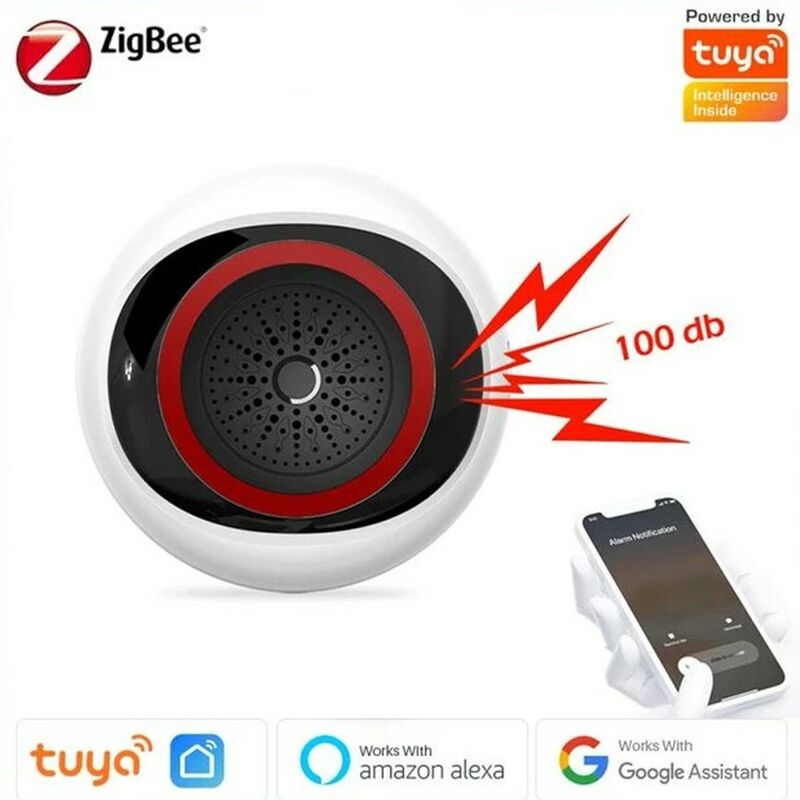 foto del prodotto sirena smart zigbee con allarme sonoro e luminoso tuya