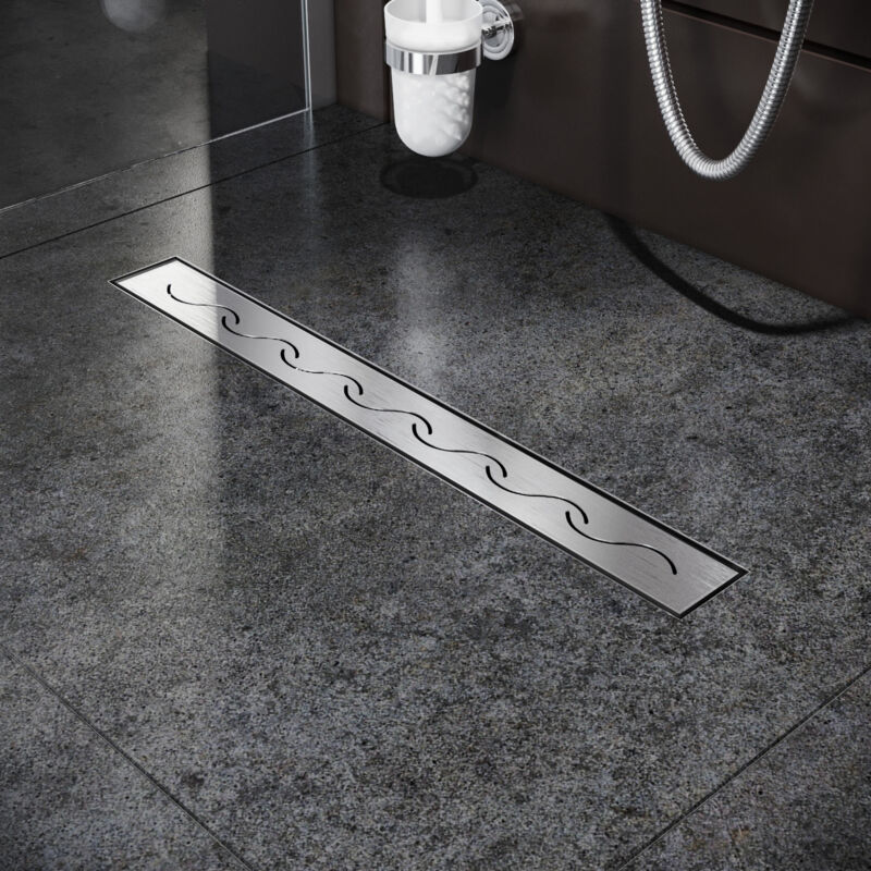 foto del prodotto sirhona 1000mm scarico per doccia canaletta per doccia in acciaio inox canalina terra da bagno sifone pavimento colino e tappo antiodore varie