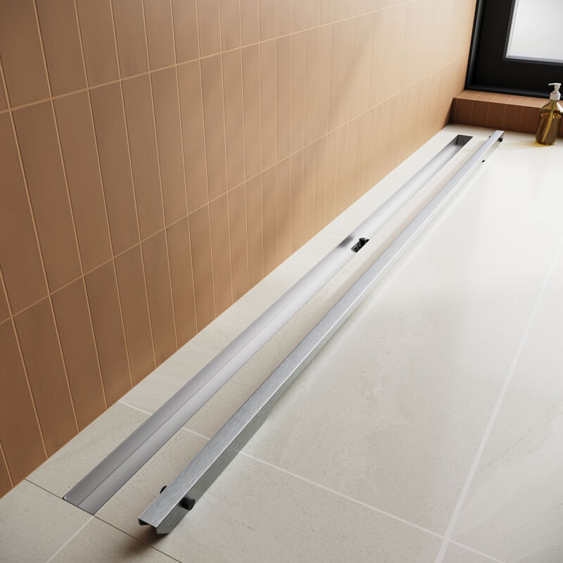 foto del prodotto sirhona canaletta di scolo per doccia in acciaio inox canalina doccia con filtro per capelli drenaggio rapido design sottile risparmio di spazio