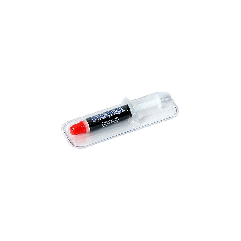 foto del prodotto siringa in silicone termico grigio argento phasak 0,5g, ideale per processori, chip e schede grafiche alta conduttivit , sicura, precisa, compatta