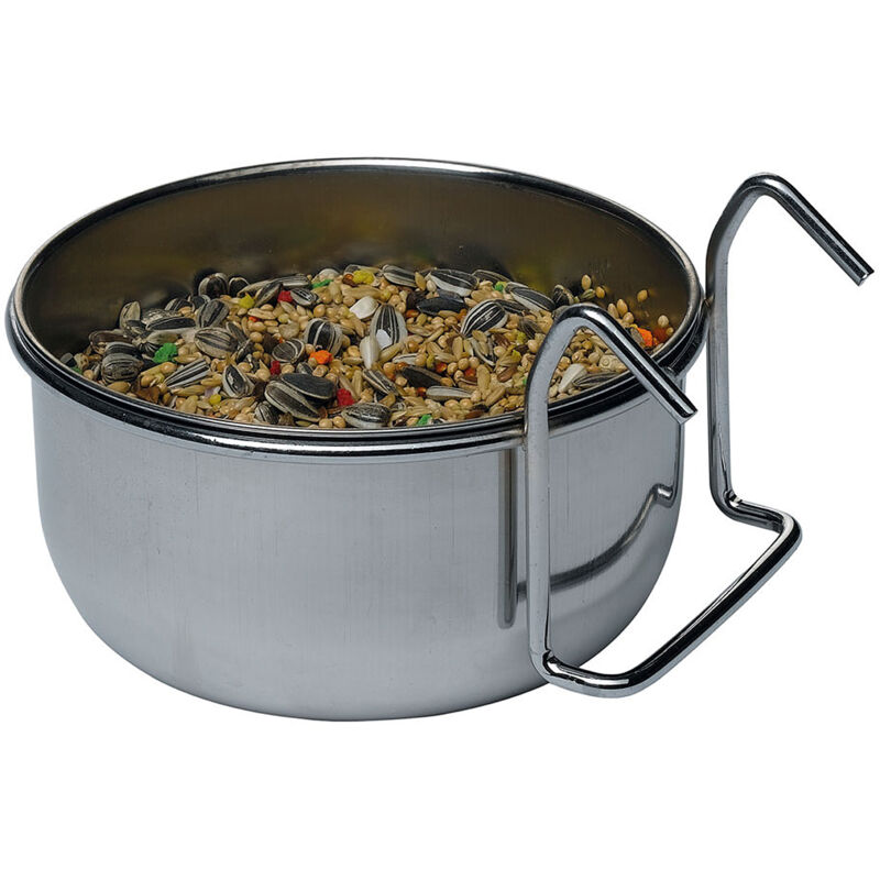 foto del prodotto sirio ciotola in acciaio inox per pappagalli e cacatua . variante l 302 misure 12.2 x h 5.8 cm 0.55 l ferplast