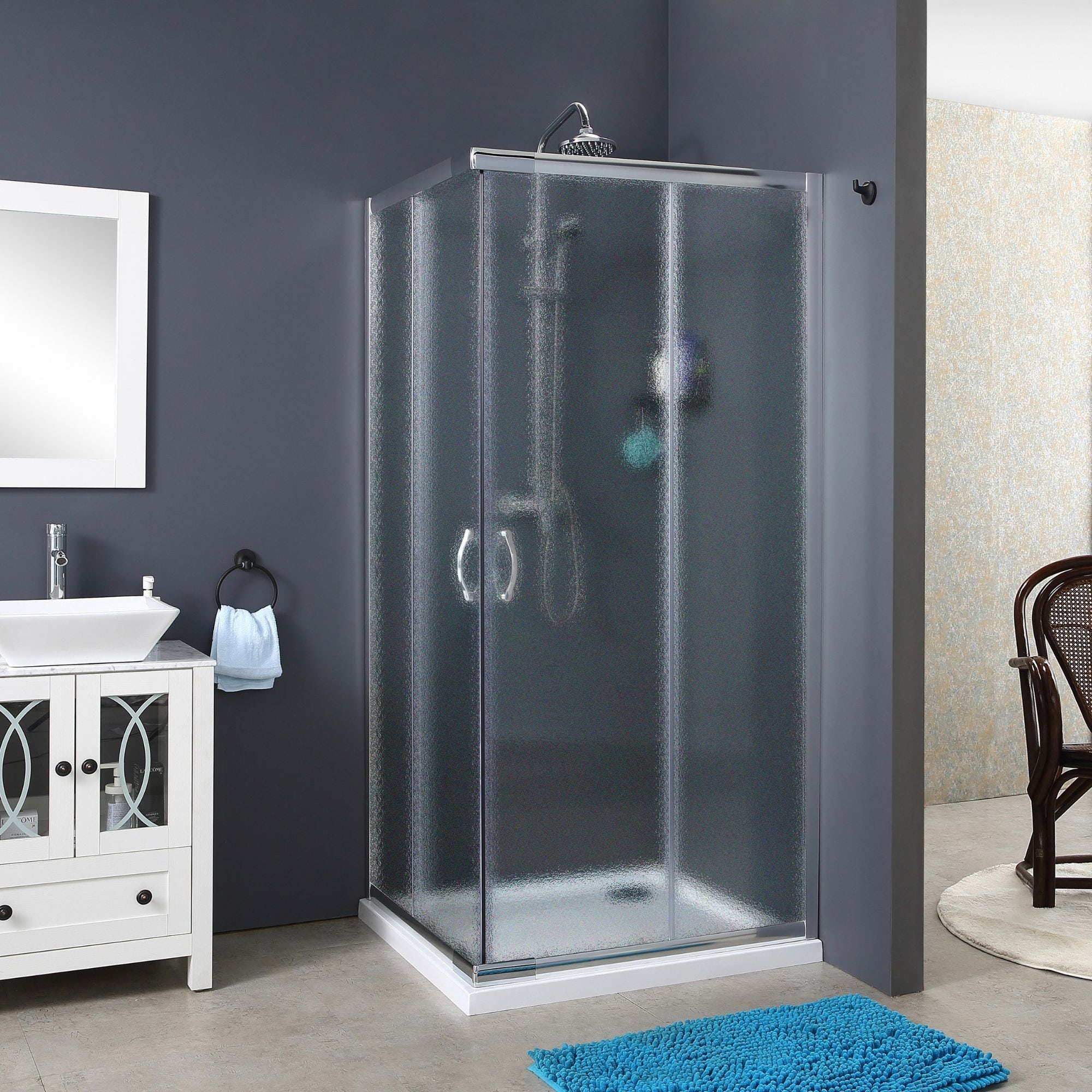 foto del prodotto siro box doccia scorrevole ad angolo 80x80 cm cromo stampato