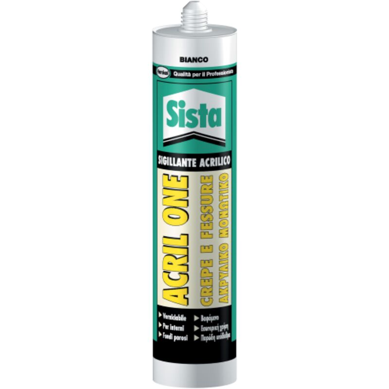 foto del prodotto sista cartuccia silicone sigillante acril one acrilico grigio ml 300 per crepe fessure