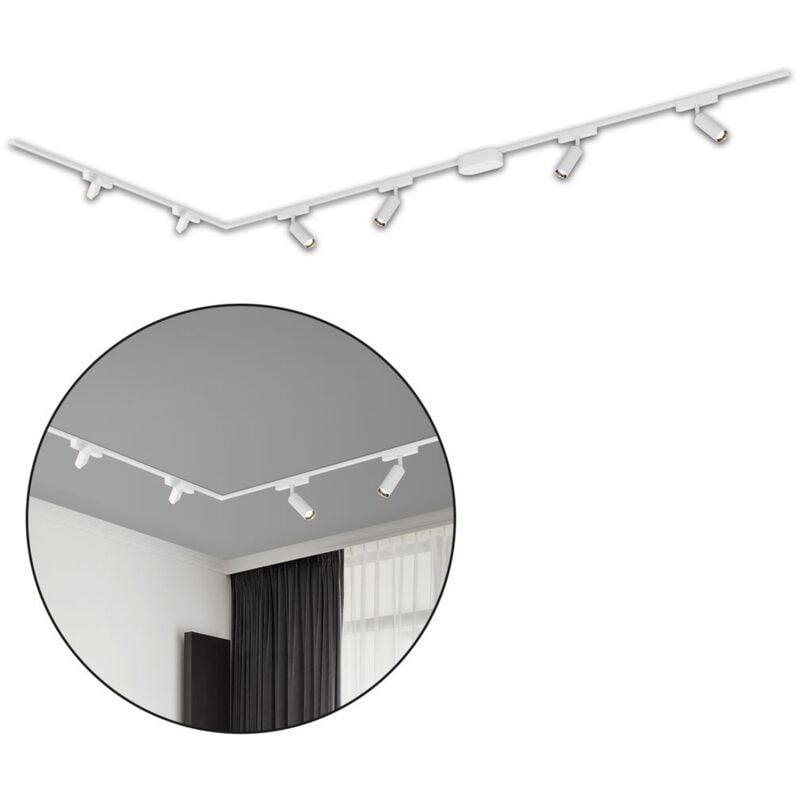 foto del prodotto sistema a binario briloner luxtrail, 4x faretti led, 2x tracklight led, a l, bianco