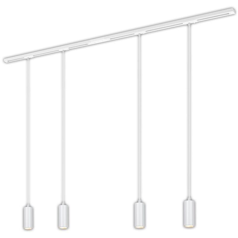 foto del prodotto sistema a binario briloner rail, set completo, 4x led a sospensione, dimmerabili, alimentazione, bianco, 1,5 m