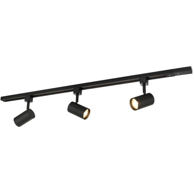 foto del prodotto sistema binario monofase prios, nero, a 3 luci, gu10