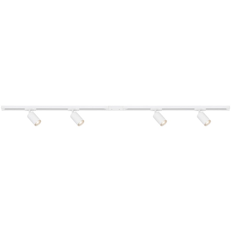 foto del prodotto sistema binario rail metallo bianco opaco 4 luci gu10