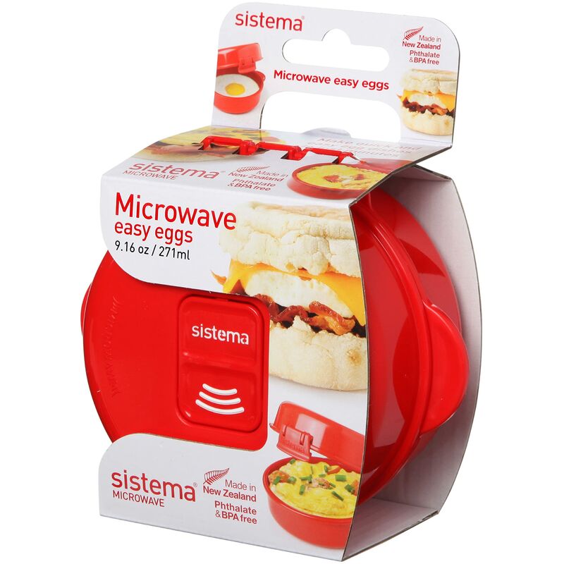 foto del prodotto sistema cuociuova per microonde contenitore per alimenti adatto al microonde 271 ml privo di bpa rosso