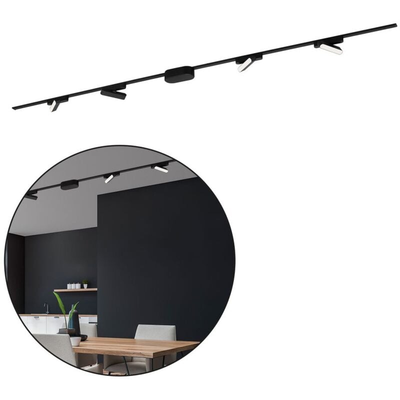foto del prodotto sistema di binari briloner luxtrail, 8x faretti led, forma a u, z, nero