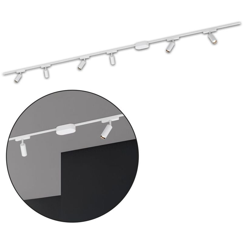 foto del prodotto sistema di binari briloner luxtrail, set completo, 6x faretti led, bianco