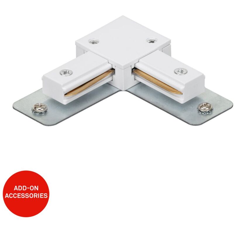 foto del prodotto sistema di binari briloner rail, connettore angolare, accessori, bianco