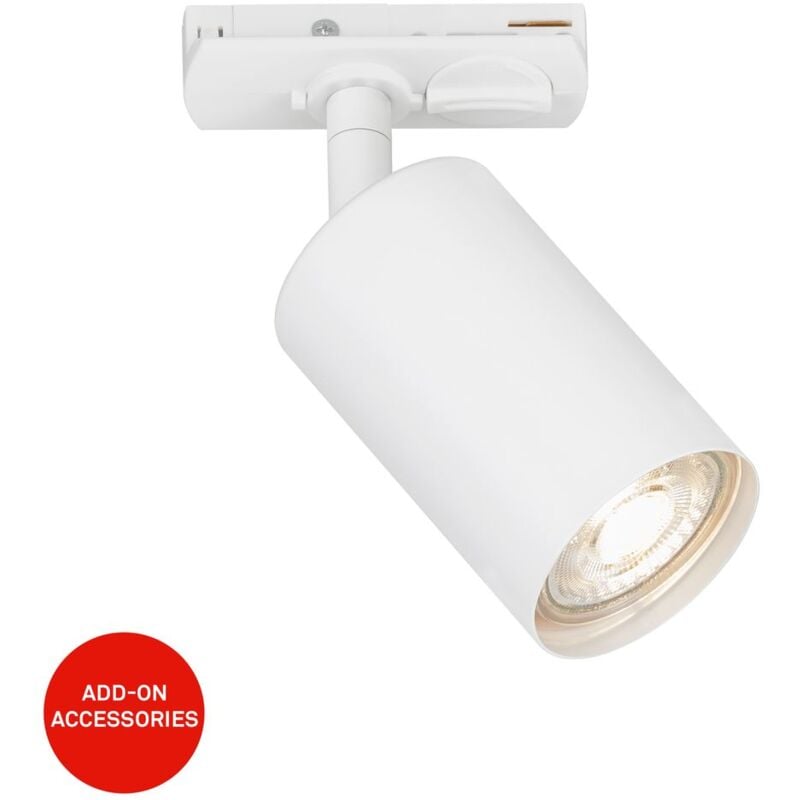 foto del prodotto sistema di binari briloner rail, faretto orientabile, accessori, bianco