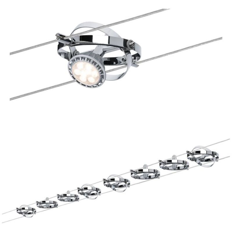 foto del prodotto sistema di cavi per faretti, 94153, set cardan, massimo 8 pezzi da 10 w l uno, gu 5,3, ad intensit regolabile, in metallo, lampada con cavi, a led,