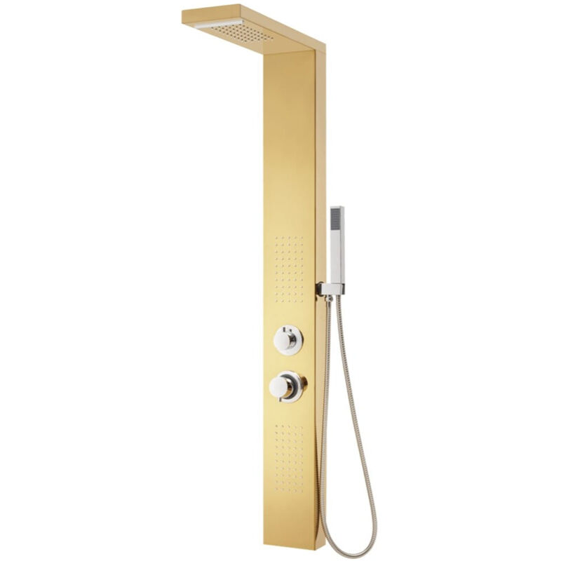 foto del prodotto sistema di colonna doccia per bagno in acciaio inox 130 cm oro