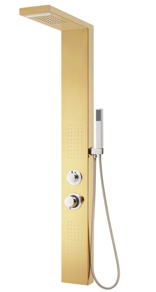foto del prodotto sistema di colonne doccia per bagno in acciaio inox 130 cm oro 02 0003110