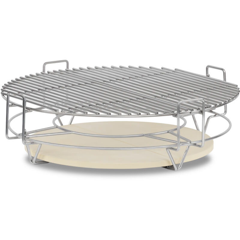 foto del prodotto sistema di cottura flessibile per kamado 52 cm struttura in acciaio inox a 3 livelli bbq toro