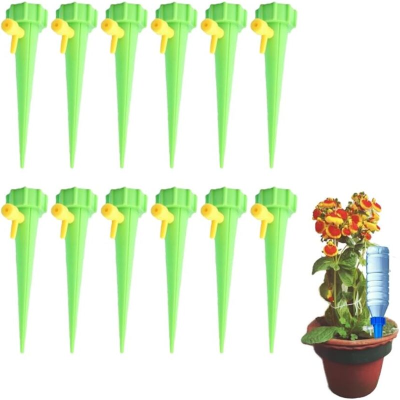 foto del prodotto sistema di irrigazione a goccia automatico, punta auto irrigante per piante da fiore, serra, giardino, dispositivo gocciolatore automatico regolabile