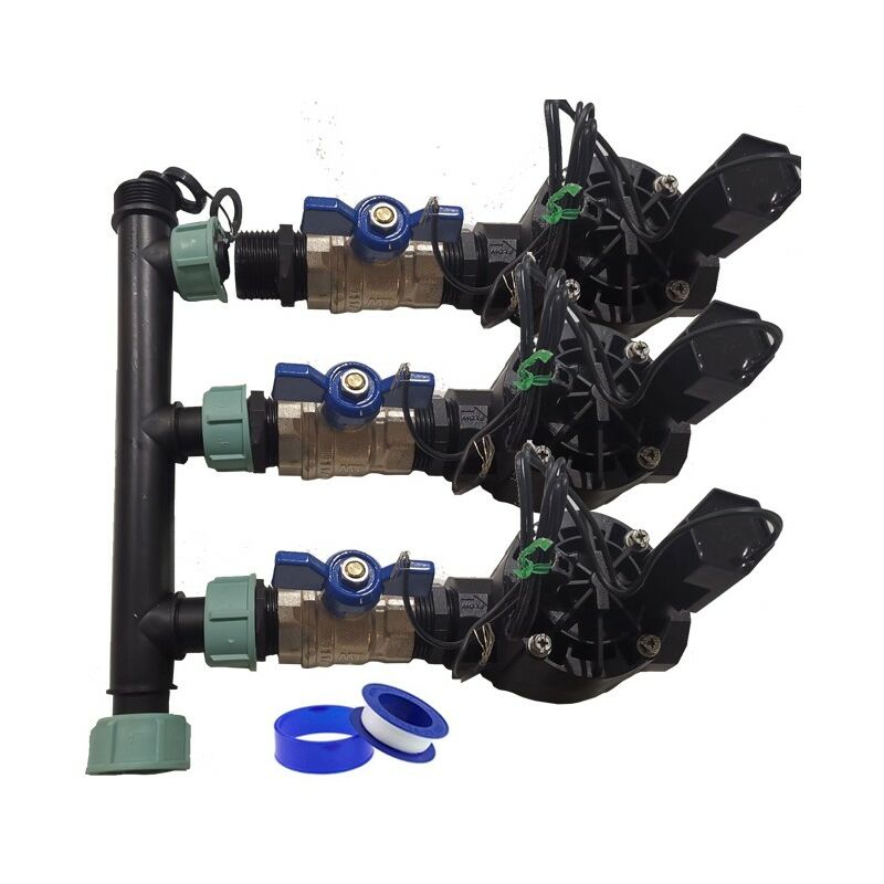 foto del prodotto sistema di irrigazione automatica a 3 zone con elettrovalvola rain bird hv 1 9v