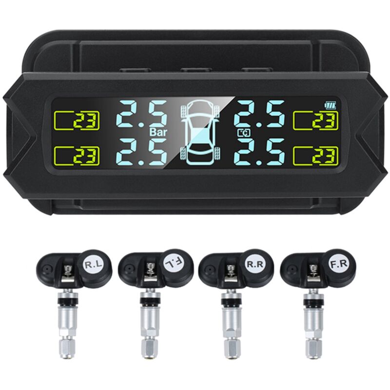 foto del prodotto sistema di monitoraggio della pressione dei pneumatici con schermo lcd, retroilluminazione automatica, ad energia solare eosnow