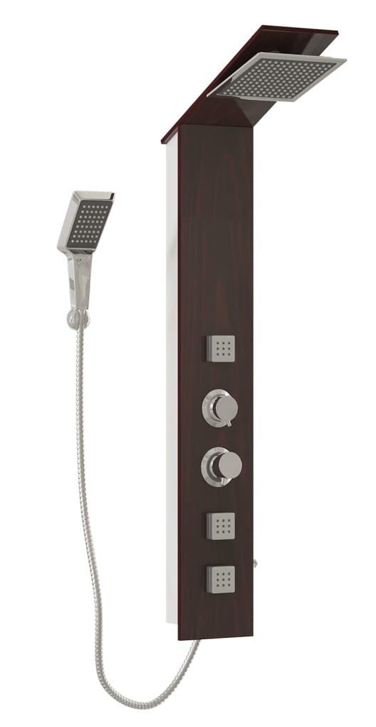 foto del prodotto sistema di pannelli doccia in vetro per bagno interno 127 cm marrone 02 0003122