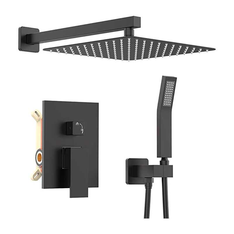 foto del prodotto sistema doccia da 8 pollici con soffione doccia ad alta pressione, soffione doccia portatile, kit rubinetto vasca decorativo e valvola rubinetto