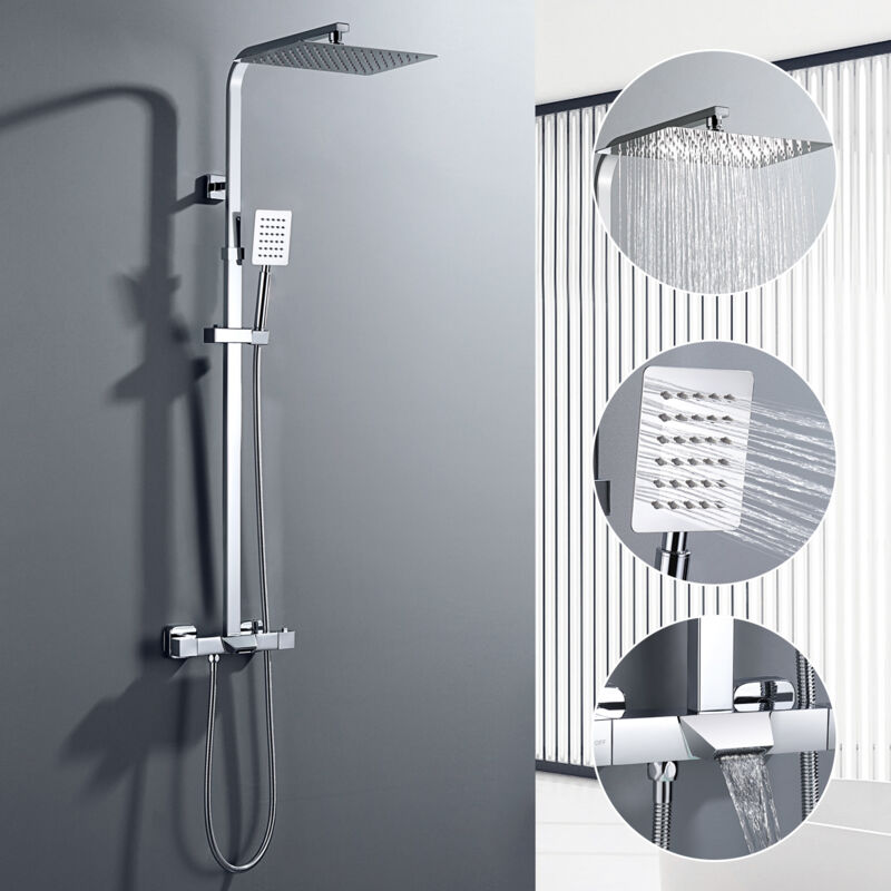 foto del prodotto sistema doccia miscelatore termostatico sistema doccia a 3 funzioni con doccia set doccia tubo doccia regolabile 98,5 129,5 cm auralum