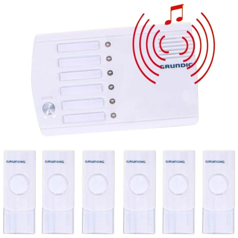 foto del prodotto sistema interfono campanello wireless senza fili casa 6 canali 36 melodie ip44 - - trade shop traesio