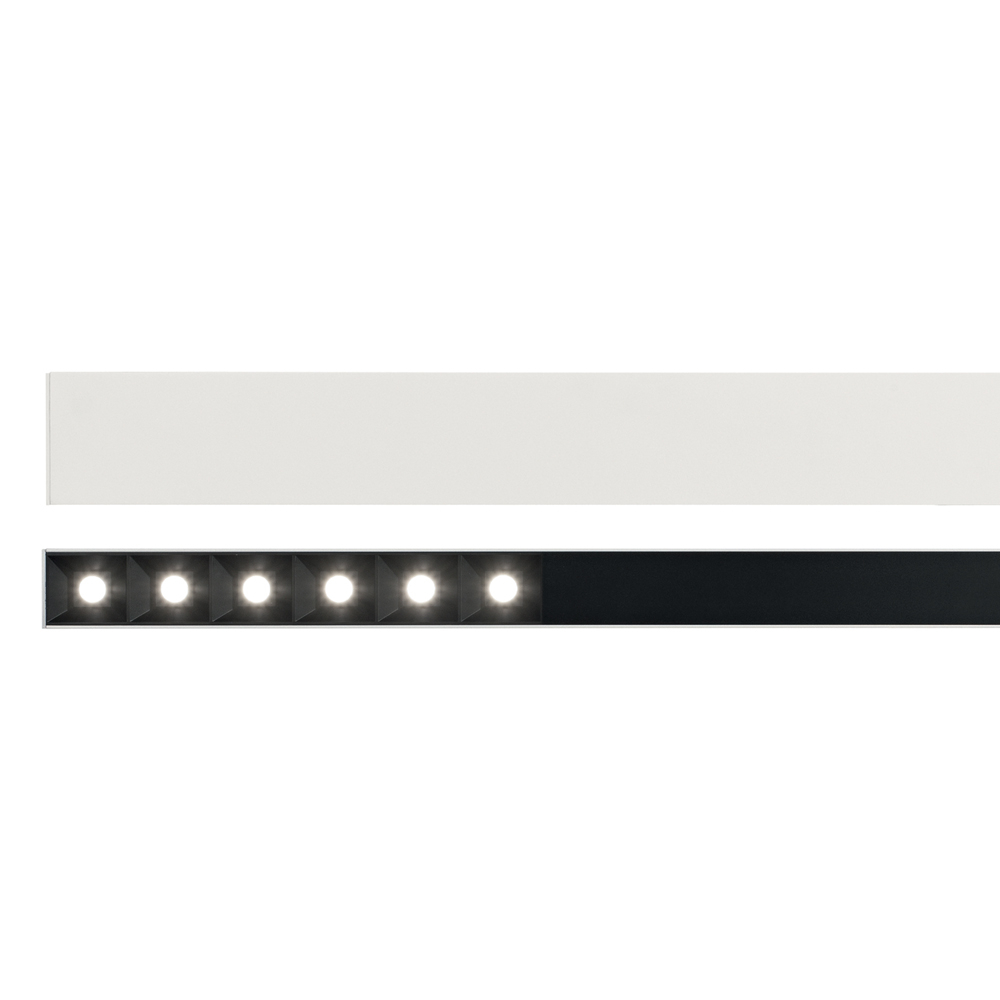 foto del prodotto sistema lineare binario fluo alluminio bianco led 30w 3000k luce calda l.120,5cm