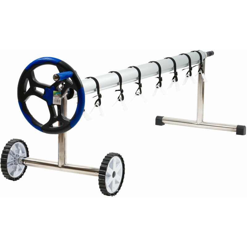 foto del prodotto sistema mobile di avvolgimento in acciaio inox per teloni da piscina da 300 a 570 cm zelsius