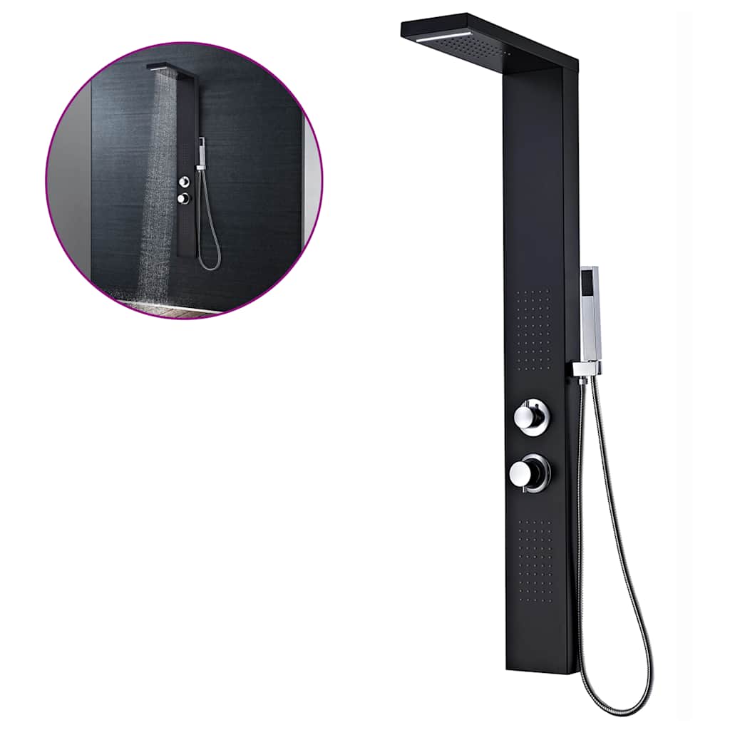 foto del prodotto sistema pannello doccia in alluminio nero opacocod mxl 81487