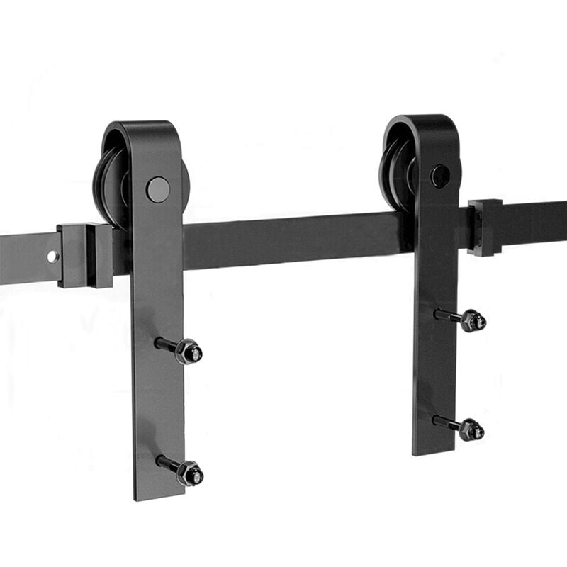 foto del prodotto sistema per ante scorrevoli accessori per ante scorrevoli gancio classico per porta in legno senza binario, solo gancio nero