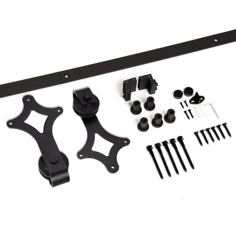 foto del prodotto sistema per porte scorrevoli 183 cm kit per porte scorrevoli binario per porte scorrevoli forato 35 45 mm di larghezza diamante swanew
