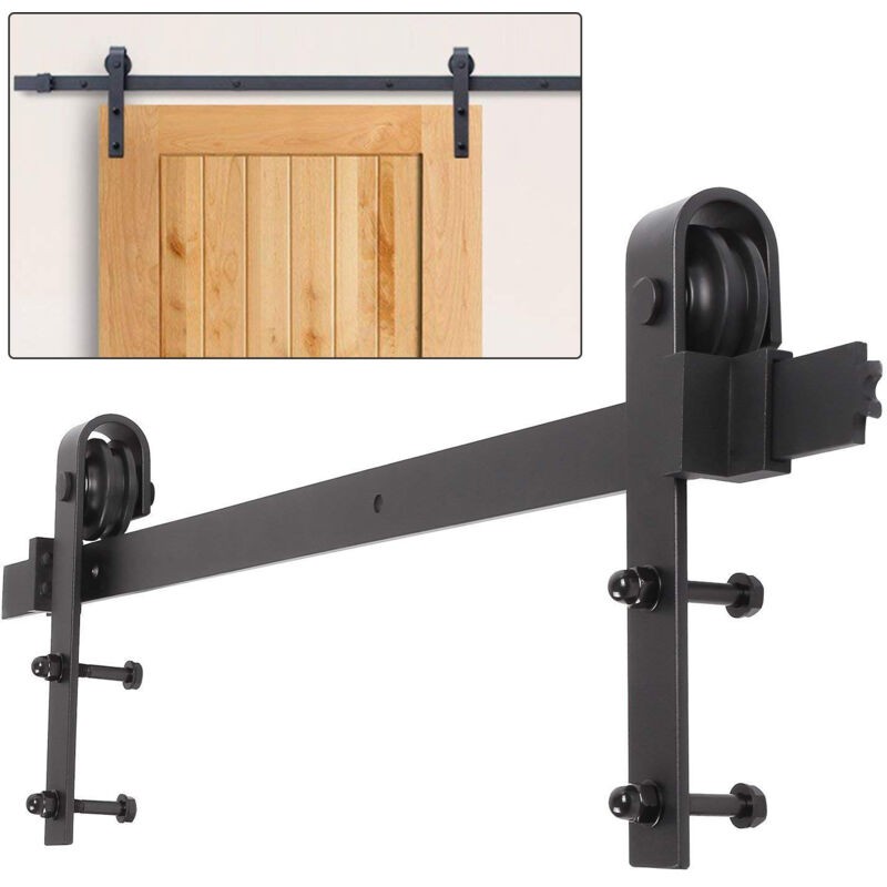 foto del prodotto sistema per porte scorrevoli 183 cm kit per porte scorrevoli binario per porte scorrevoli forato 35-45 mm di larghezza - swanew