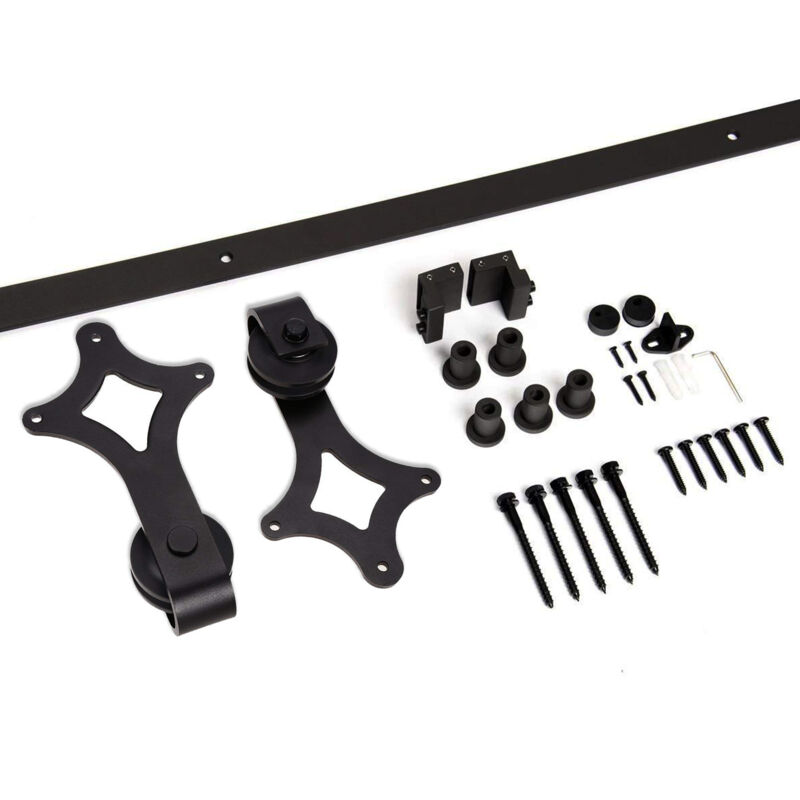 foto del prodotto sistema per porte scorrevoli 200 cm kit per porte scorrevoli binario per porte scorrevoli forato 35 45 mm di larghezza diamante swanew