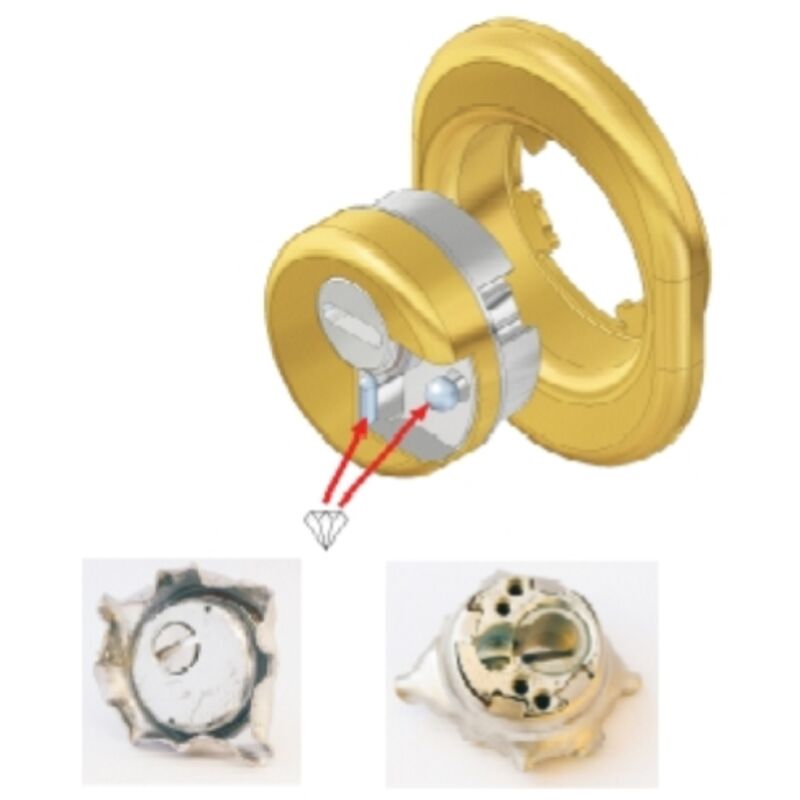 foto del prodotto sistema per serrature defender monolito bd200 acciaio cromo satinato