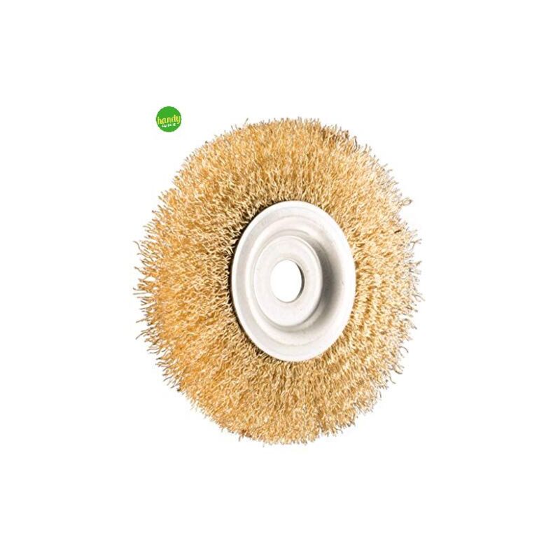 foto del prodotto sit spazzola circolare acciaio ottonato 120 mm filo ondulato per mola