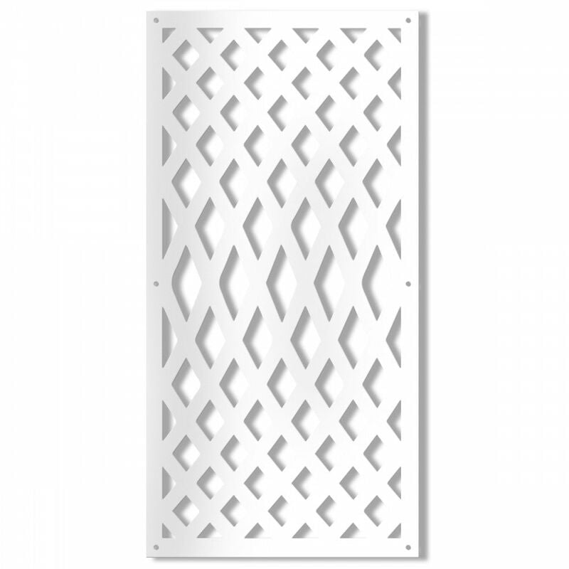foto del prodotto siviglia pannello traforato in pvc spessore 10mm colore bianco misura 98x198 cm