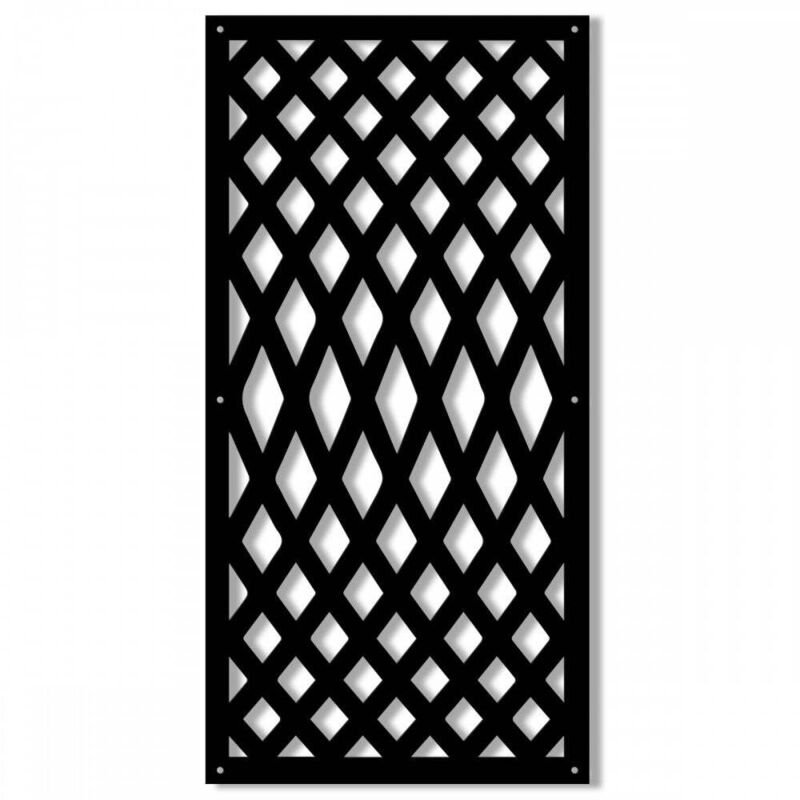 foto del prodotto siviglia pannello traforato in pvc spessore 10mm colore nero misura 73x148 cm