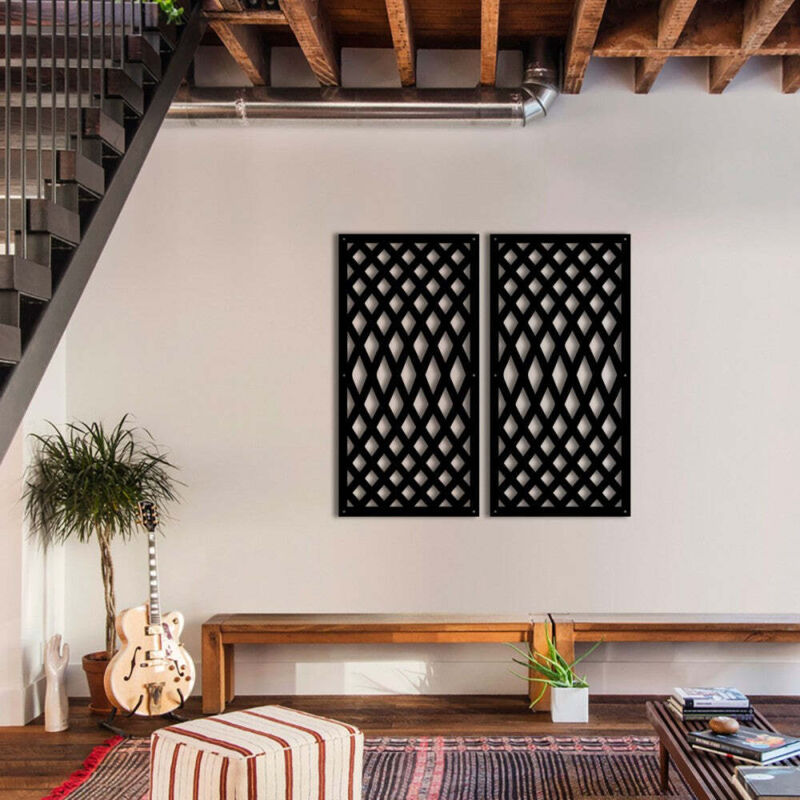 foto del prodotto siviglia - pannello traforato in pvc - spessore 10mm - misura 73x148 cm - colore nero